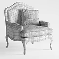 Elegant Vintage Armchair With Floral Upholstery Silver Frame And Curved Legs