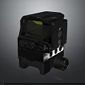 Weapon Tactical Red Dot Sight Featuring Yellow Lens And Durable Black Design 3d model