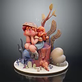 Modern game character girly stump 3d model