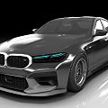 Modern Sleek Sports Car With Silver Exterior LED Headlights And Sporty Wheels