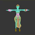 Fantasy Female Character With White Hair And Blue Outfit Standing Pose