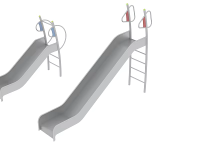 Durable Metal Playground Slides With Ladder Access And Safety Handrails 3d model