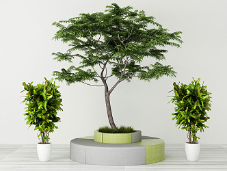 Modern Tree Side Seat 3d model