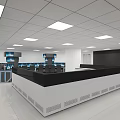 Modern Monitoring Room With Multiple Monitor Screens Workstations And Ceiling Lights