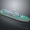 Detailed Warship 3D Model With Deck Antennas Missile Launchers And Hull Design