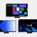 Modern TV Screens Displaying App Icons Data Charts And Sleek Interface Design 3d model