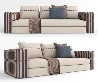 Modern Multiplayer Sofa Fendi Double Sofa Double Sofa 3d model