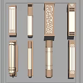 Modern Style Wall Sconces with Various Designs and Warm Light Mounted on Gray Wall