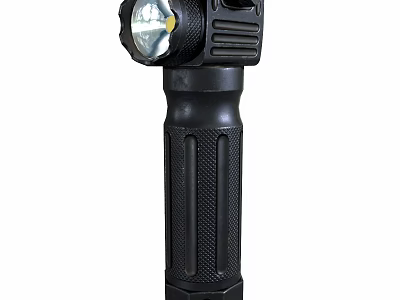 Black Flashlight With Textured Grip LED Light Head And Durable Body Design 3d model