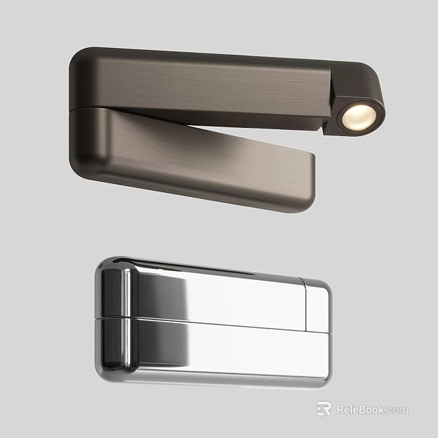 Modern Black Silver Wall Lamp With Sleek Metal Design And LED Light Feature 3d model 