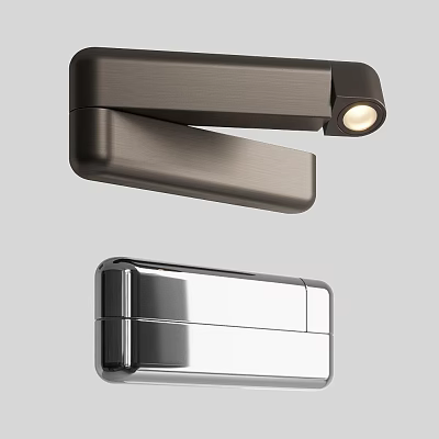 Modern Black Silver Wall Lamp With Sleek Metal Design And LED Light Feature 3d model