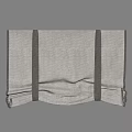 Gray Roman Curtain With Pleated Design And Dark Tiebacks Linen Texture