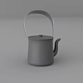 Modern Gray Teapot With Curved Handle And Minimalist Design