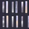 Decorative Columns with Multiple Designs Various Textured Patterns and Modern Metallic Finish for Interior Design 3d model