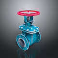 Industrial Valve With Blue Body And Red Handwheel For Industrial Systems