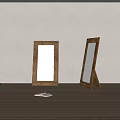 Rustic Wooden Frame Mirrors With Natural Design And Stand For Home Decor