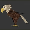 Pixel Art Mythical Eagle in Flying Pose with Spread Wings Glowing Head and Yellow Talons