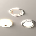 Illuminated Ceiling Lights Three Different Designs Shell Irregular Ring And Textured Circular On Light Wall 3d model