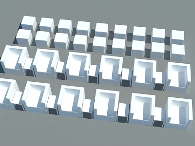 White Storage Cubes Arranged Neatly On Gray Background For Organization 3d model