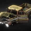 Scrap Pickup Scrap Car Scrap Car Broken Car Broken Car Broken Car Old Pickup Truck Broken Car Low Face Number Low Mold Simple Mold Video Level Super Realistic 3d model