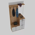 Modern Entryway Side Cabinet with Hooks Coats Handbag and Storage Drawers