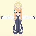 Anime Girl With Orange Hair Crown Blue And White Tracksuit Shorts White Socks Sneakers