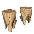 Quiet Stool Log Low Stool 3d model