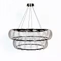 Elegant Modern Hanging Chandelier With Multi Layer Transparent Glass Circular Design 3d model