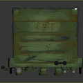 Weapon Control Component Rusty Green Metal Box With Knobs And Ports