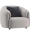 Light Gray Single Sofa With Dark Cushion And Modern Rounded Arm Design 3d model