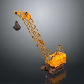 Yellow Crawler Crane With Wrecking Ball For Industrial Construction Use