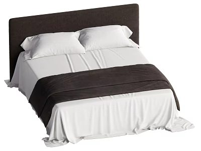 Double Bed Medium Style Double Bed 3d model