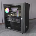 Modern PC Case With Transparent Side Panel And RGB Fan Showcasing Internal Components 3d model