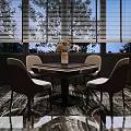Elegant Hotel Mahjong Room Interior With Round Table Comfortable Chairs And Marble Floor