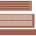 Building Exterior Wall With Red Brick And Various Patterned Lattice Designs 3d model