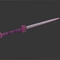 Traditional Decorative Sword With Metal Blade And Blue Gold Ornamental Hilt As Historical Weapon