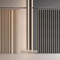 Modern Beige and Dark Gray Textured Fabric Hanging Curtains for Interior Design