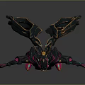 Futuristic Game Movie Character Design In Pink Teal Armor With Helmet Winged Cape
