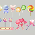 Colorful Lollipop Ornaments With Mickey Head Heart Spiral Shapes And Bowknot Decorations