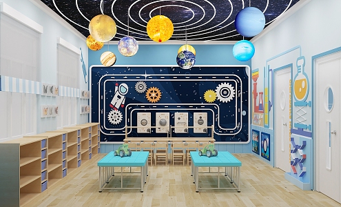 Science Room of School 3d model