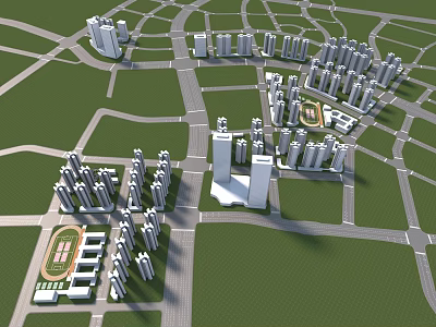 Residential buildings in modern residential areas 3d model