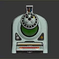 Vintage Light Blue Mechanical Device With Keyboard Knobs And Retro Design