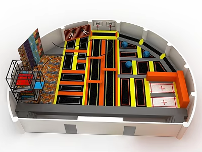 Big Trampoline Hall 3d model