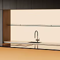 Modern Dark Kitchen Cabinets With Counter Island Sink And Appliance