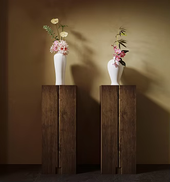 New Chinese Style Flower-arranging Vase Ornaments Japanese Style Flower-arranging Small Original Zen Style Phalaenopsis White Palm Bamboo 3d model