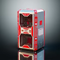 Retro Style Commercial Vending Machine With Red Silver Exterior And Glass Doors