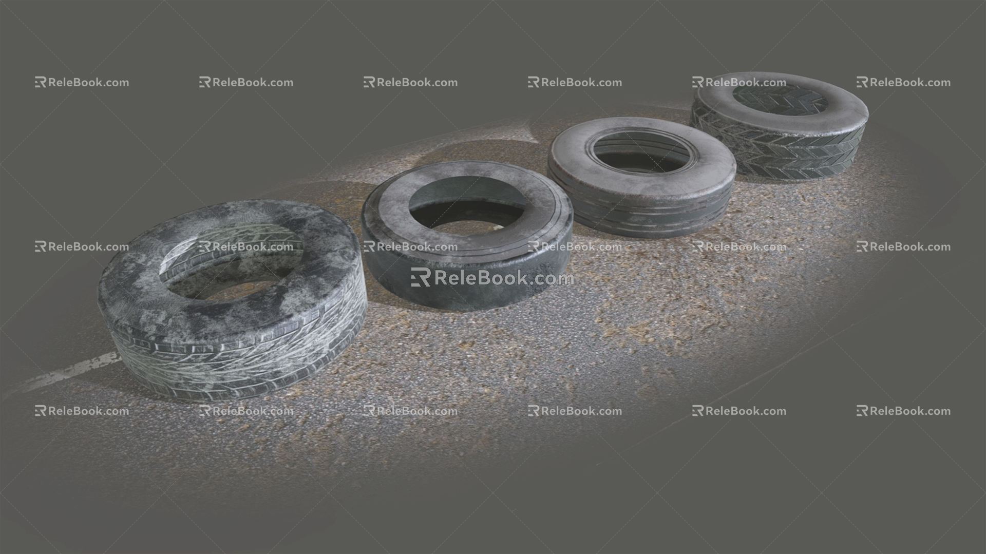 Industrial LOFT Tire Used Tire 3d model