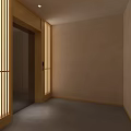 Japanese Style SPA Sauna Interior Featuring Wooden Structure Tatami Mats Stone Lanterns And Fireplace