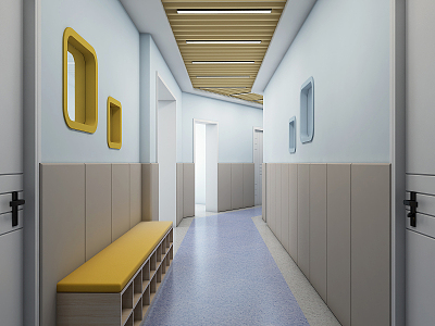 Modern Aisle Corridor 3d model