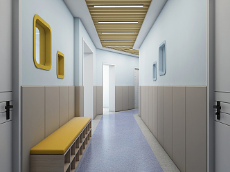 Modern Aisle Corridor 3d model